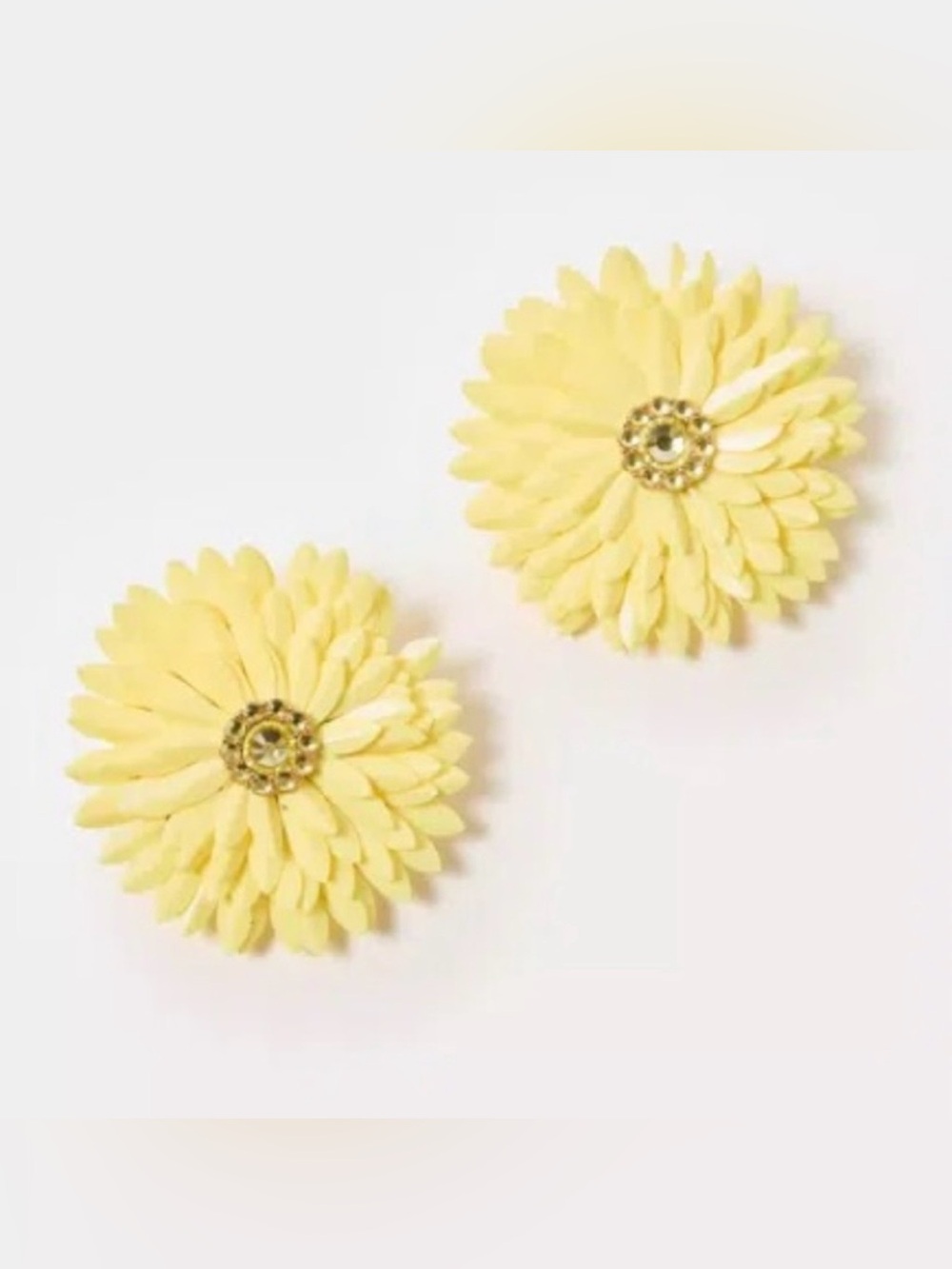 LILLY PULITZER Finch Yellow Slice of Sunshine Dahlia Statement Earrings